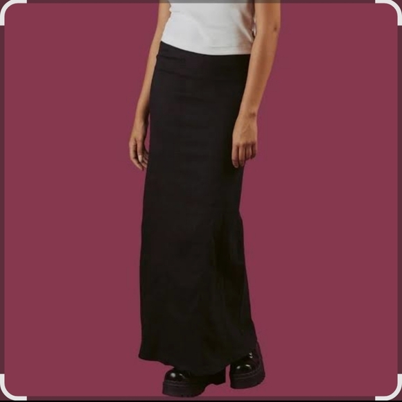 UNIF THE NETTO MAXI SKIRT BLACK BLEND OF LINEN & RAYON LOW RISE NWT SZ MEDIUM - Picture 3 of 15